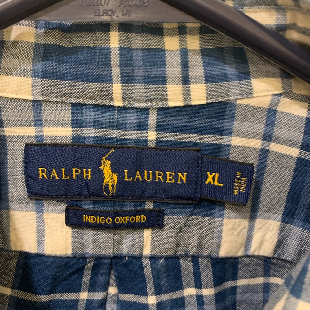 Ralph Lauren Navy and White Plaid Shirt - Picture 2 of 3